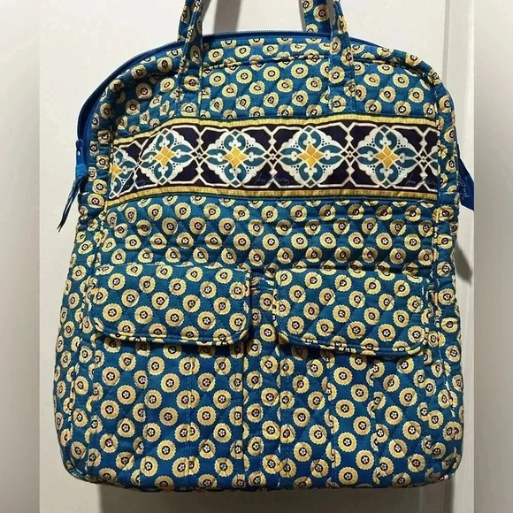 Small/medium blue and yellow Vera Bradley tote - Picture 1 of 7